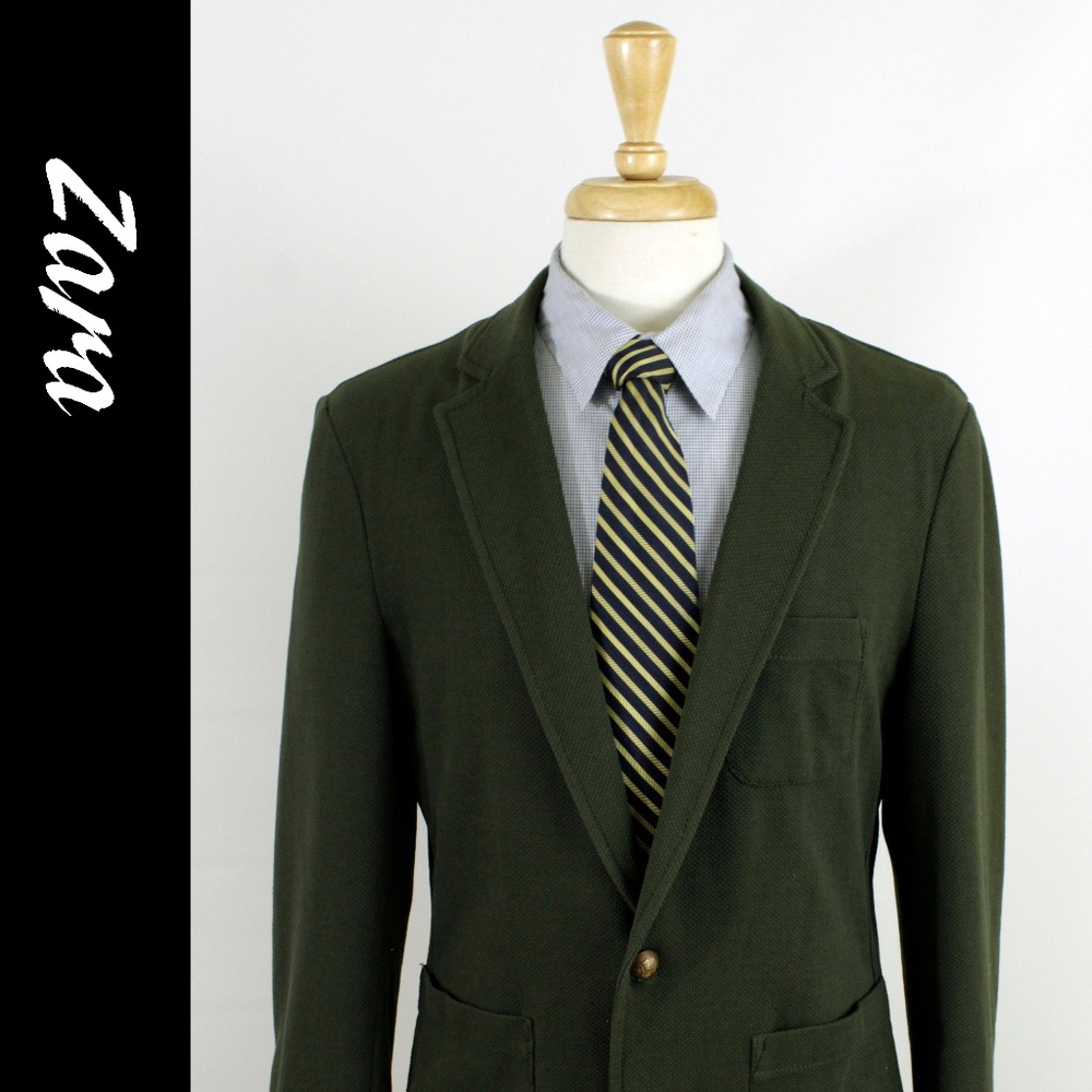 Zara XL (42) Green 1B Mens Sport Coat 33-A